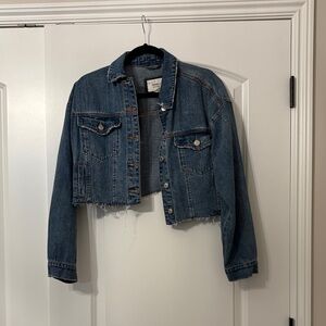 Forever 21 Blue Cropped Jean Jacket